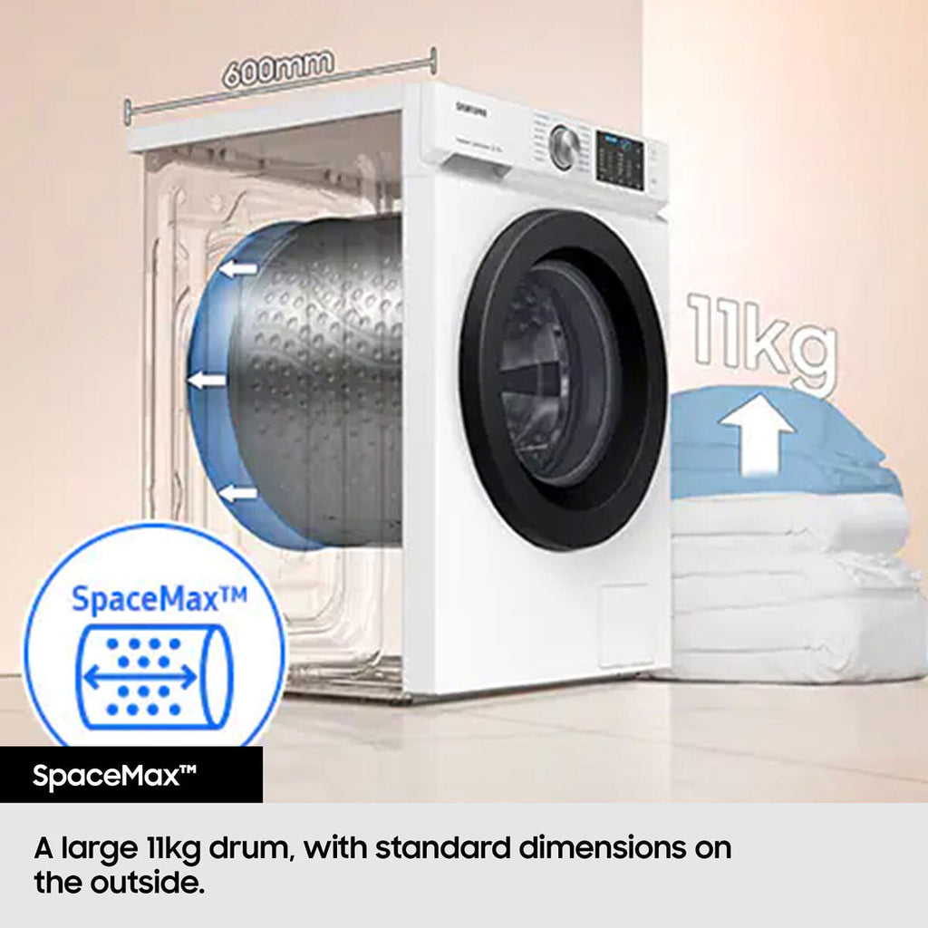 Samsung WD11DG5B15BBEU 11/6kg Washer Dryer, E Rated in Black