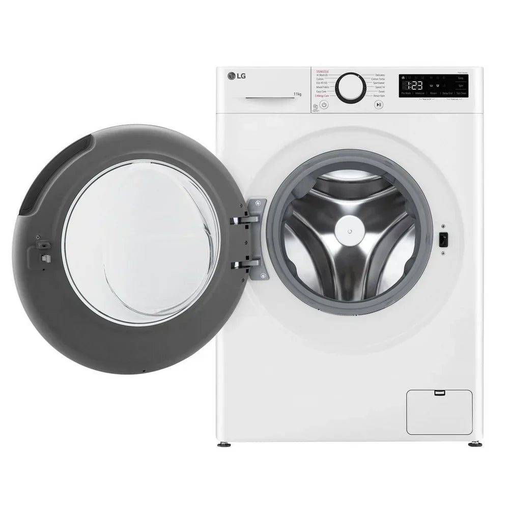 LG F4Y511WBLN1 11kg Steam 1400 Spin Freestanding Front Load Washing Machine White - A Rated
